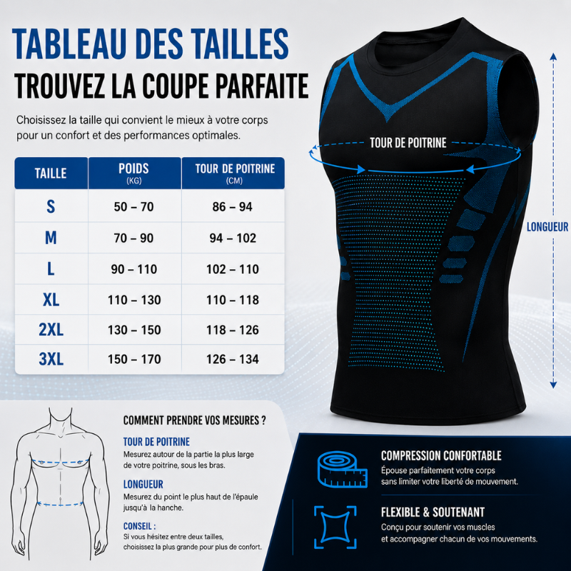 Débardeur VitaBoost à compression confortable, aide à maintenir une bonne posture et une silhouette affinée durablement.