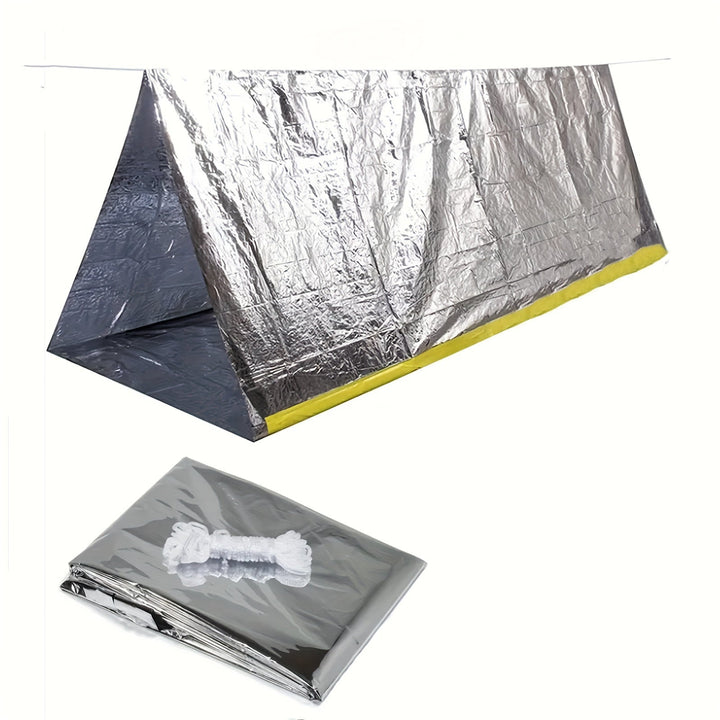 Abri de survie 2P toutes saisons. Tente d'urgence portable et imperméable pour camping/randonnée.
