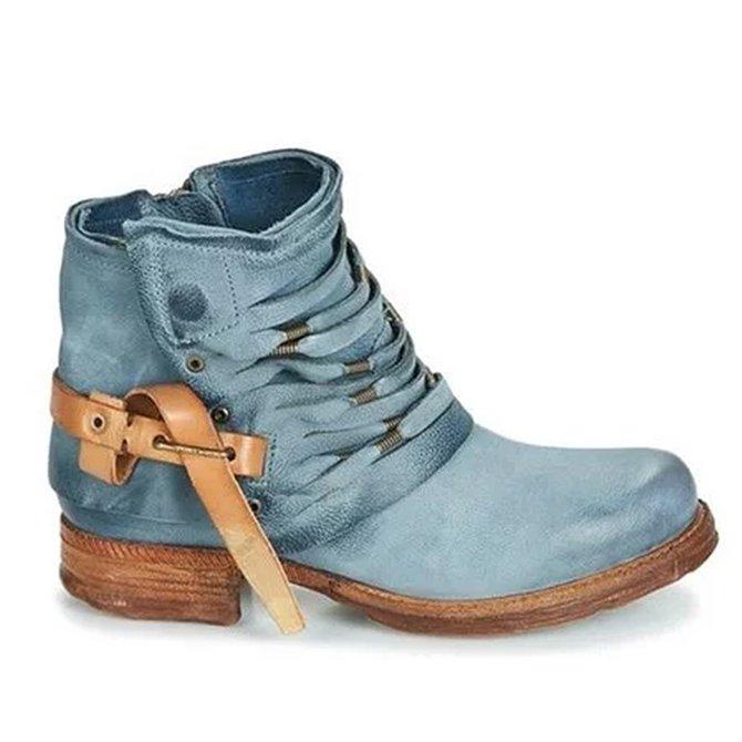 Bottines femme rétro marron avec talon bloc, élégantes et confortables pour automne/hiver.