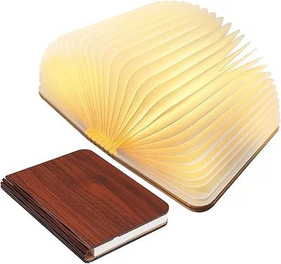 Lumière d'ambiance LED chaude, lampe de livre pliable en bois StoryGlow, pour une décoration unique.