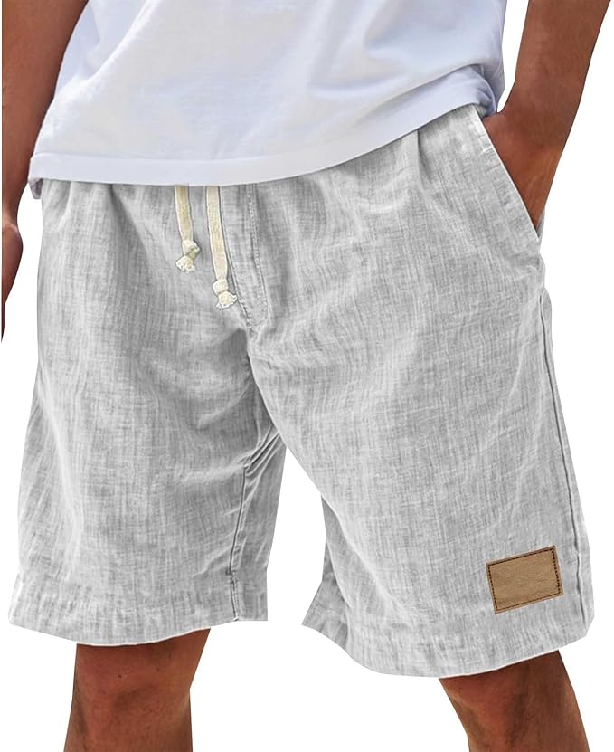 Short d'été pour homme, vert olive, taille élastique, matière respirante pour un confort optimal.