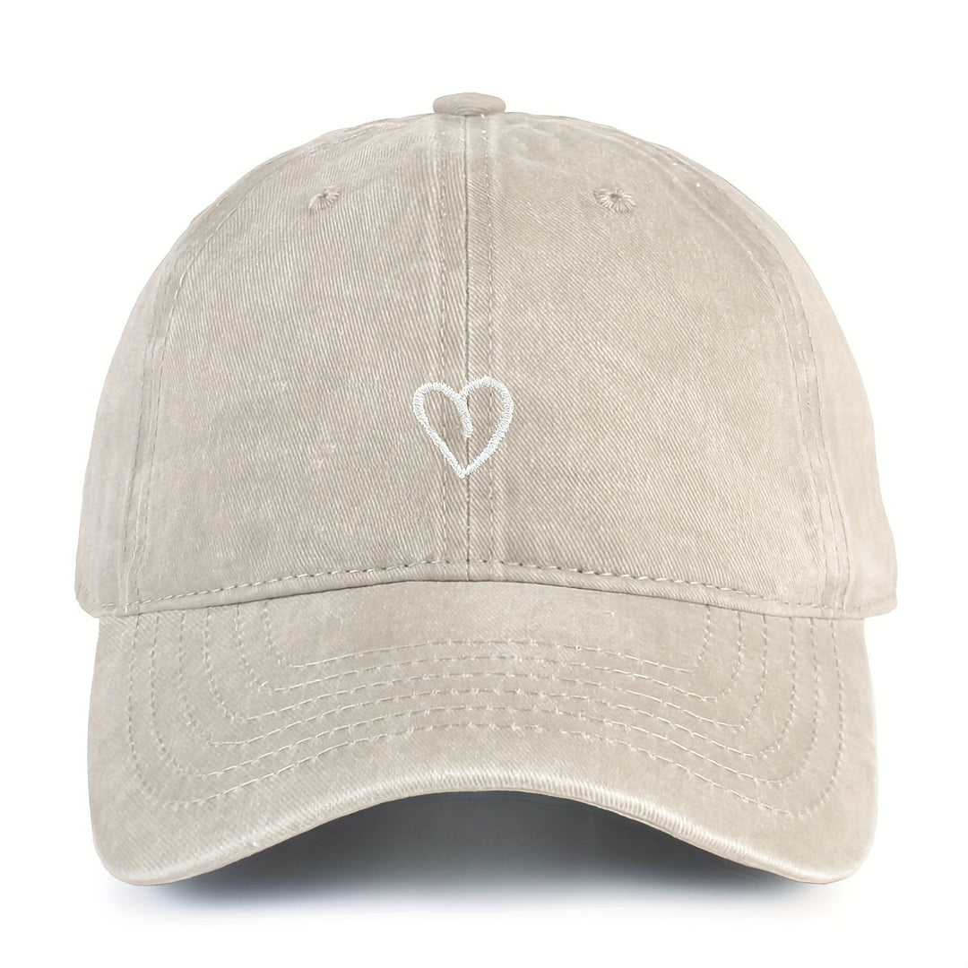 Accessoire femme: Casquette vintage décontractée en coton, ajustable, style HeartBeat pour l'été.