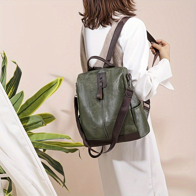 Sac à dos de voyage femme antivol en PU végétalien, organisation optimale, sécurité pour vos affaires.
