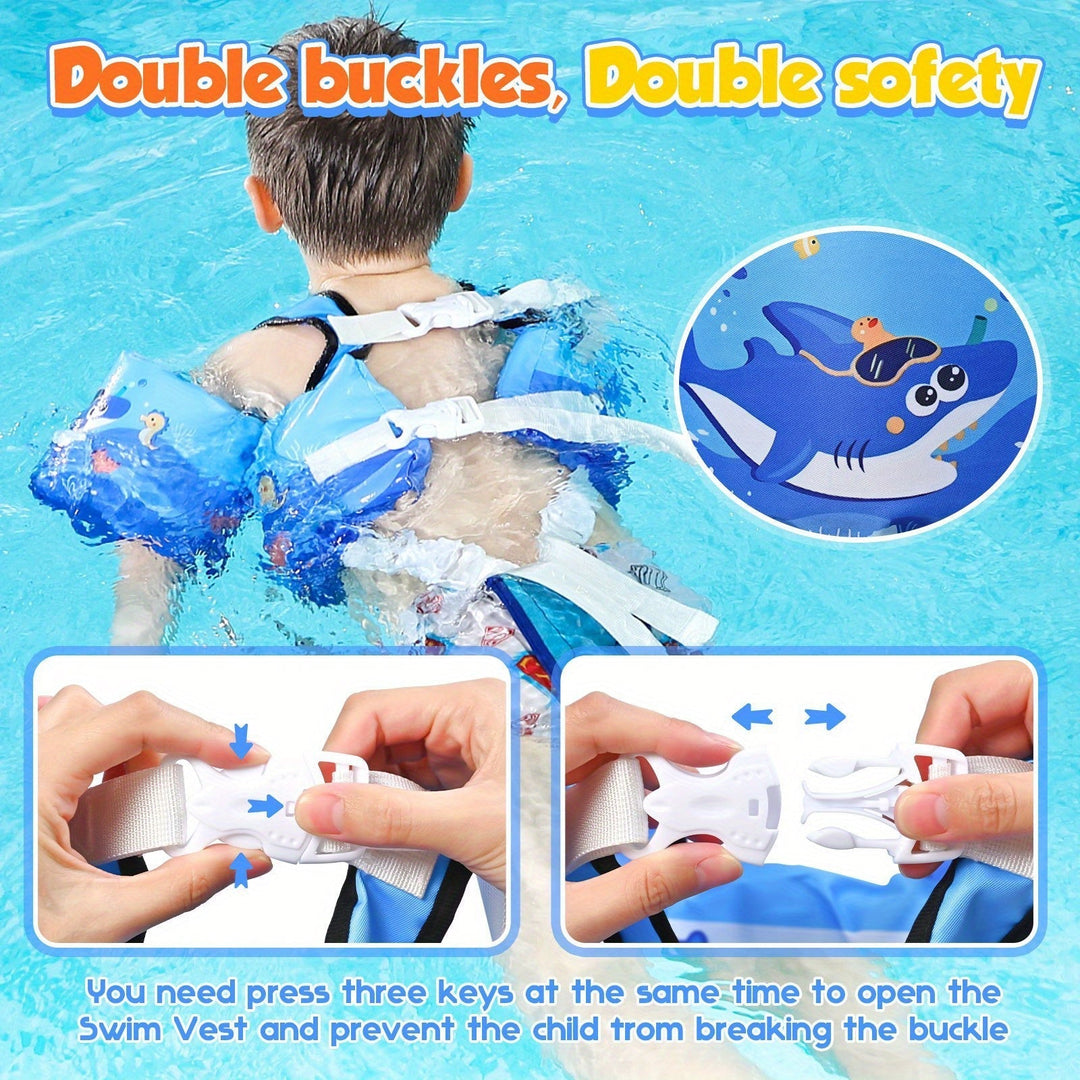DinoGuard : gilet de sauvetage enfant motif dinosaure, sécurité et confort pour la plage.