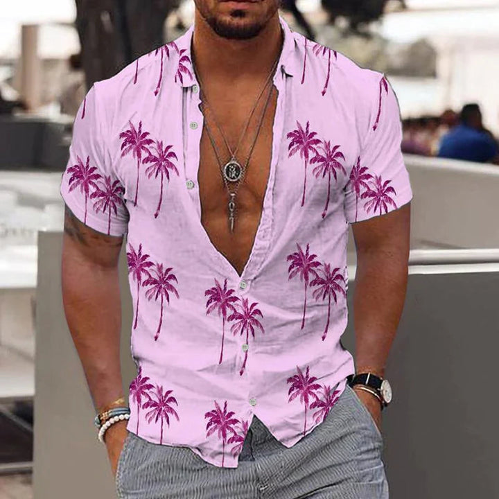 Chemise homme manches courtes Matteo, ultra-confort pour l'été. Idéale pour un style décontracté chic en vacances.