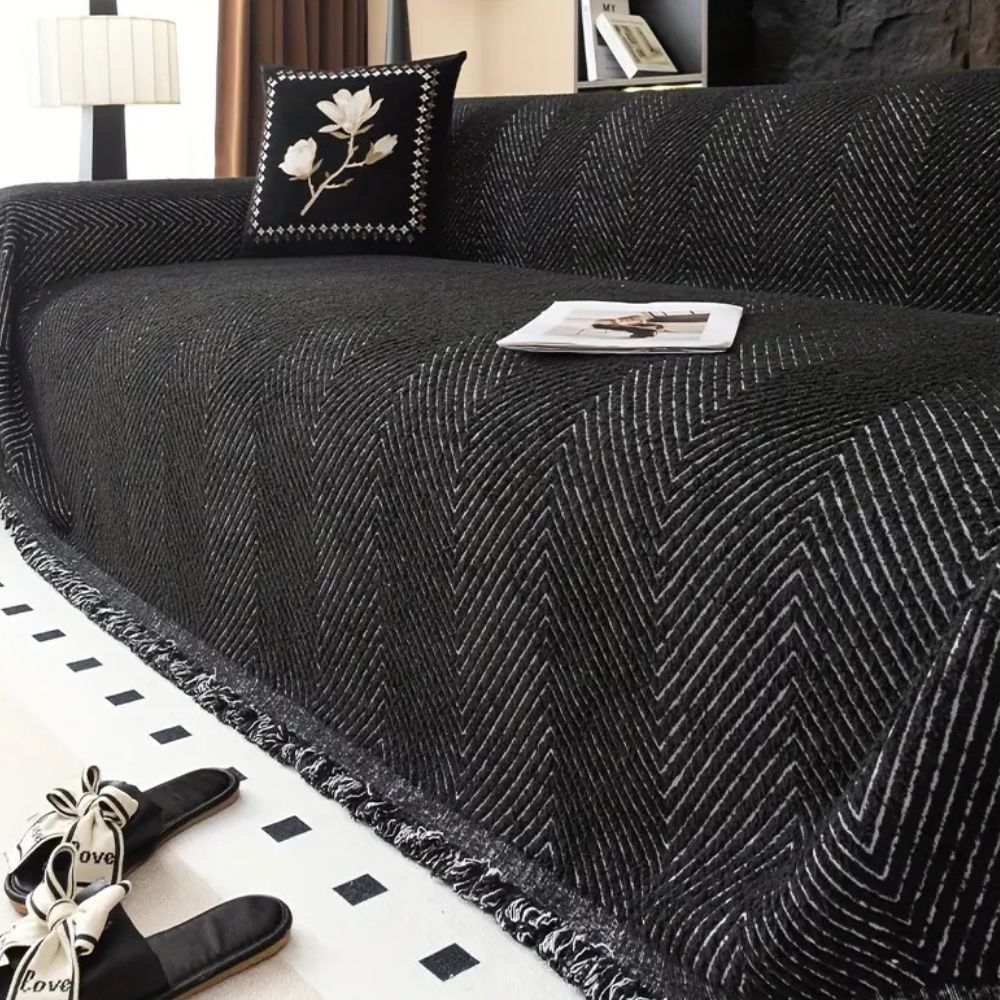 Design intérieur: Couverture de canapé chevron en microfibre, style et douceur.