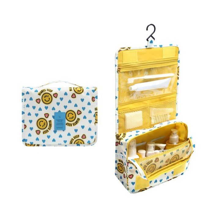 Trousse organisatrice de voyage, motif léopard, indispensable pour vos cosmétiques.