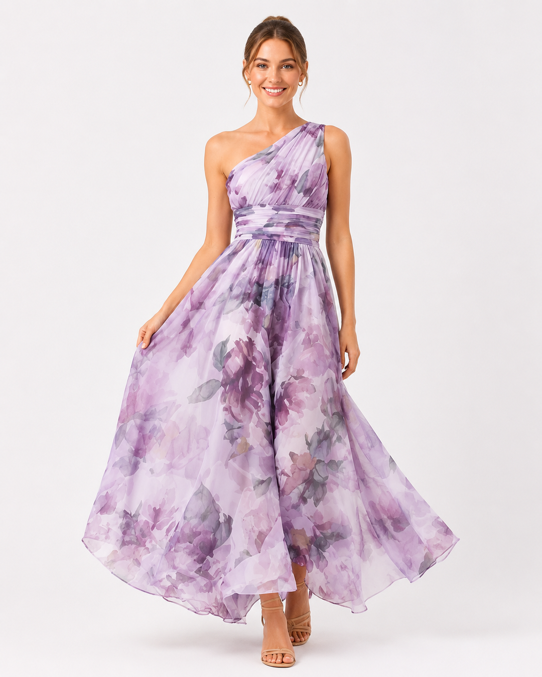 Robe maxi bohème d'été pour femme, élégante, épaule dénudée, imprimé floral éclatant.