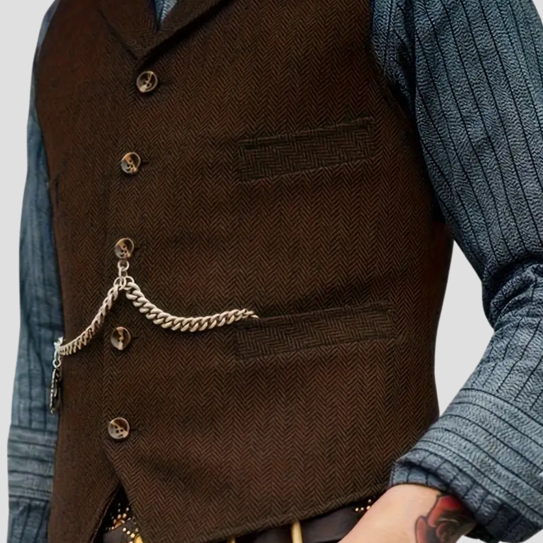 Veston homme formel à carreaux discrets, gris, ajoutant sophistication à toute tenue.
