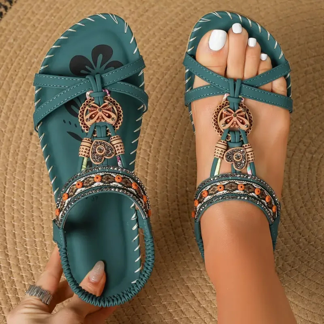 Sandales orthopédiques Lola, soutien plantaire avancé pour femmes, confort longue durée, style bohème.