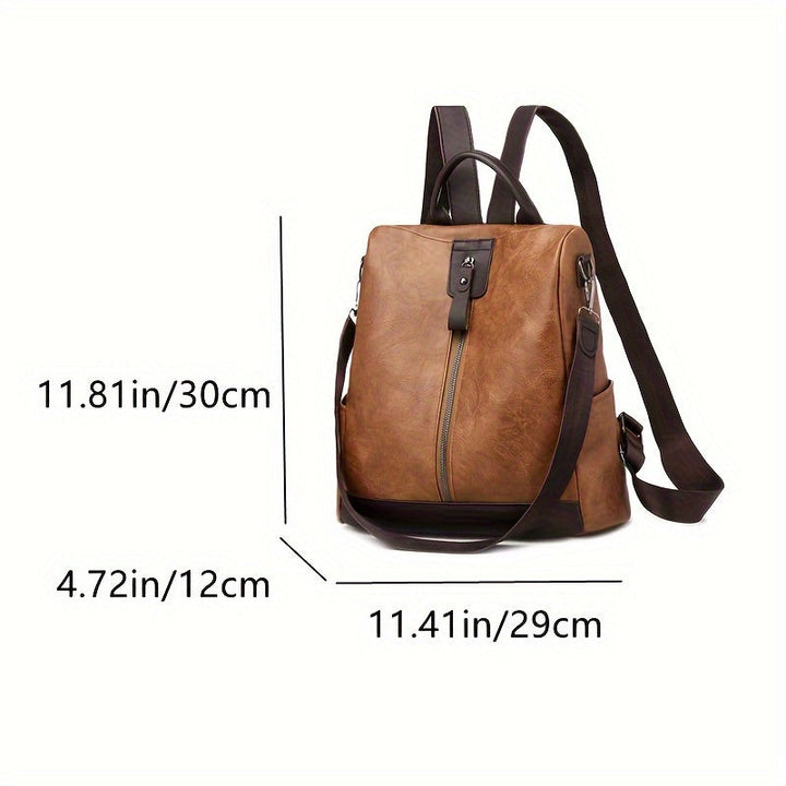 Sac à dos urbain femme antivol en cuir végétalien PU, design moderne et sûr pour vos déplacements.