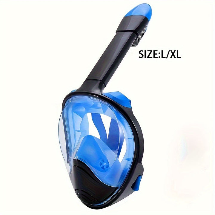 Masque de snorkeling complet, idéal pour la mer. Vision panoramique et support caméra d'action.