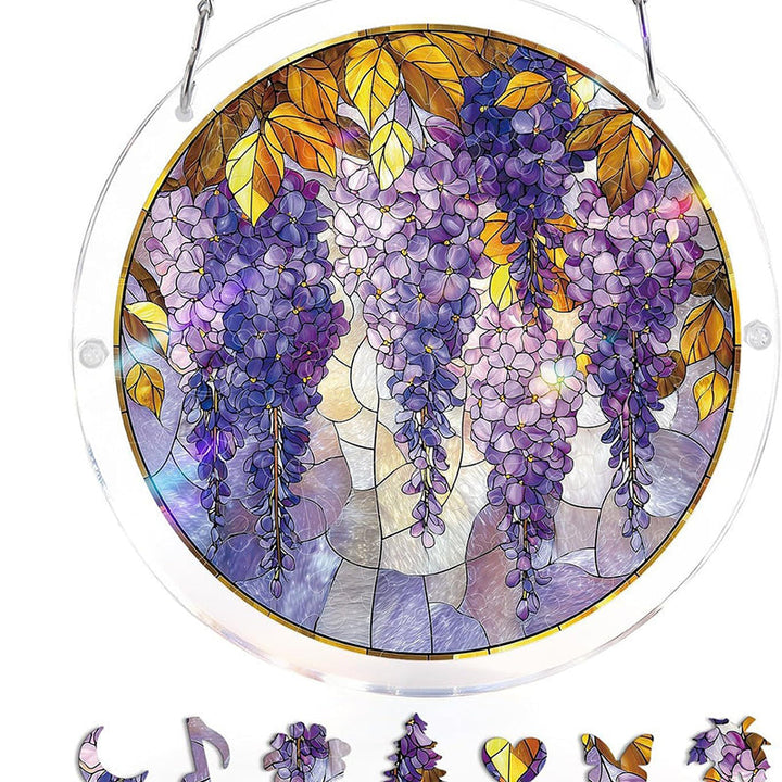 Suncatcher acrylique, coucher de soleil océanique éclatant pour décoration fenêtre.