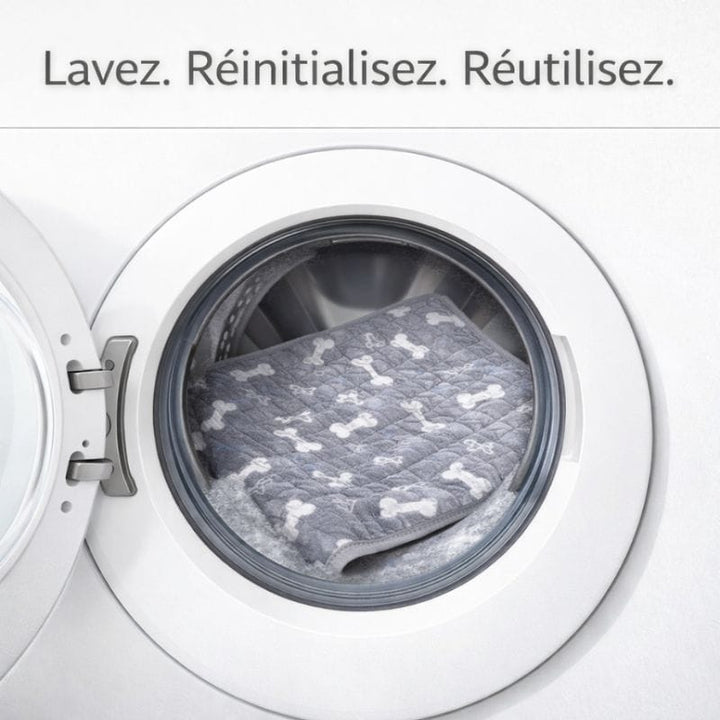 Solution anti-fuite : tapis lavable pour chiot, protège le sol des accidents, facile à entretenir.