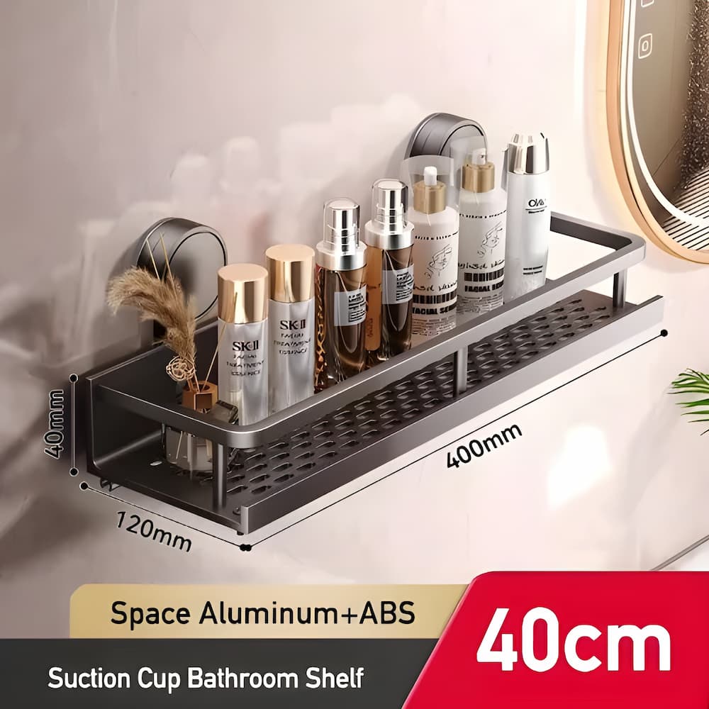 Gardez votre douche propre et organisée avec l'étagère Shelfy sans perçage, un essentiel pour l'hygiène.
