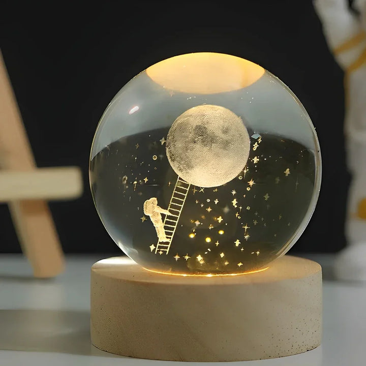 Lampe de chevet LED en cristal, lumière d'ambiance pour chambre, style contemporain.