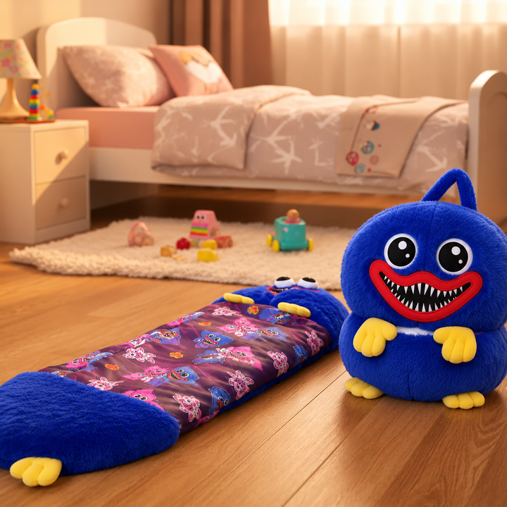 FloppiPals, sac de couchage douillet pour enfant, peluche géante, compagnon de jeu et de sommeil.