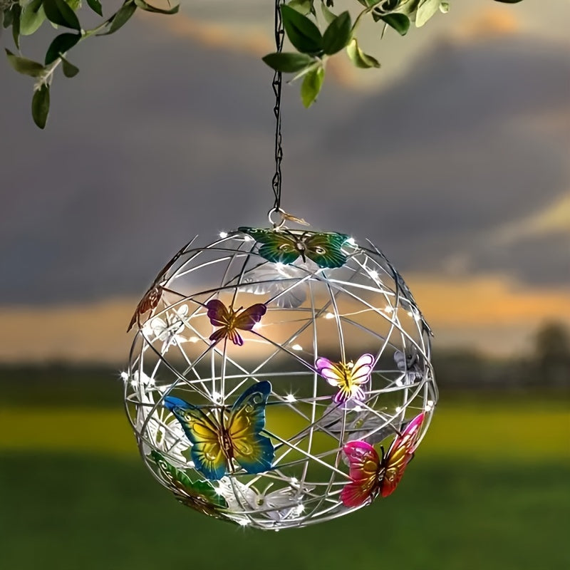 Jardin féerique: lanterne solaire papillon, éclairage LED pour ambiance chaleureuse écologique.