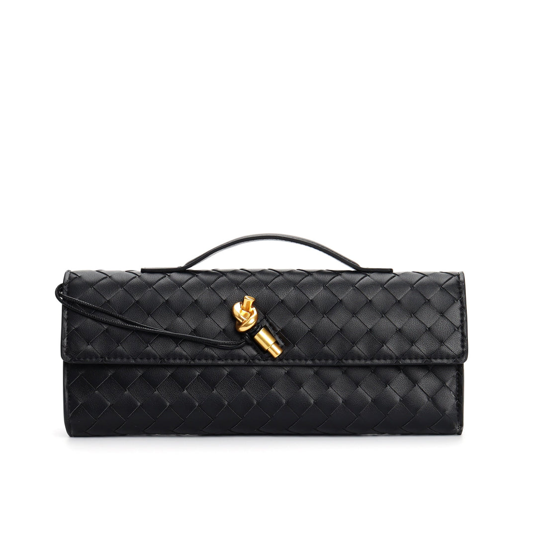 Sac à main élégant pour femme, en cuir souple tressé, idéal au quotidien.