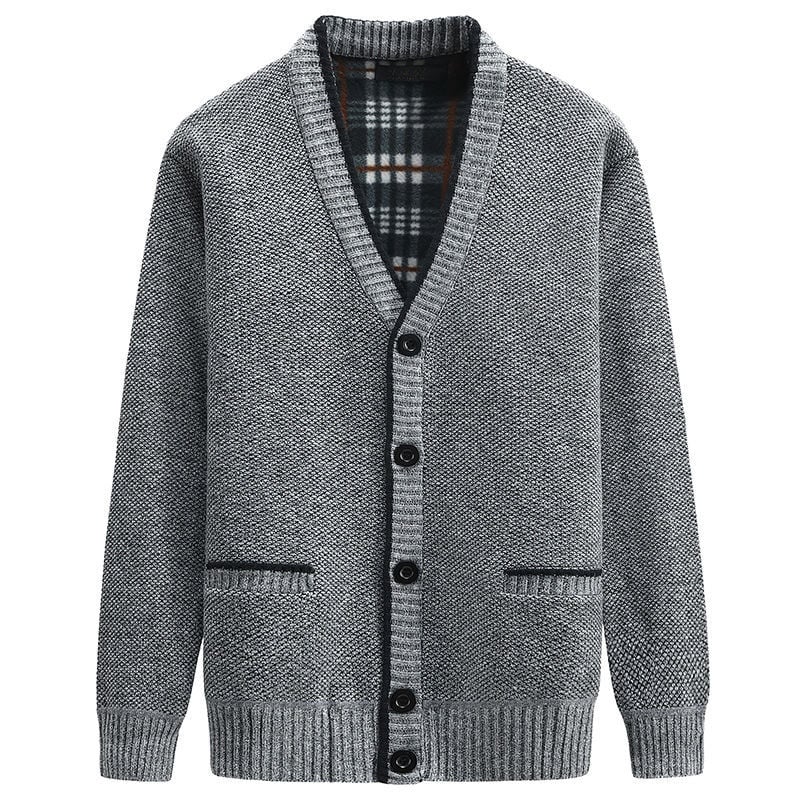 Cardigan homme simple et chic, parfait pour un style quotidien décontracté. Confortable et chaud en automne.