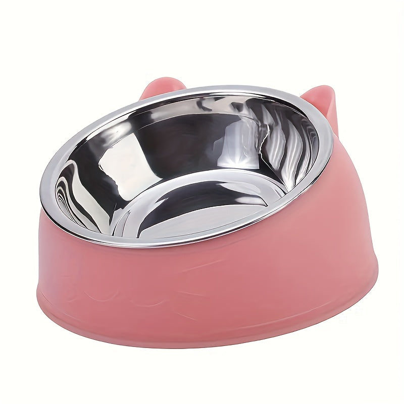 Gamelle ergonomique surélevée en acier inoxydable pour une meilleure posture des chiens et chats.