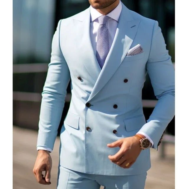Pantalon de costume homme, coupe ajustée et confortable, parfait pour un look formel ou une mode masculine chic.