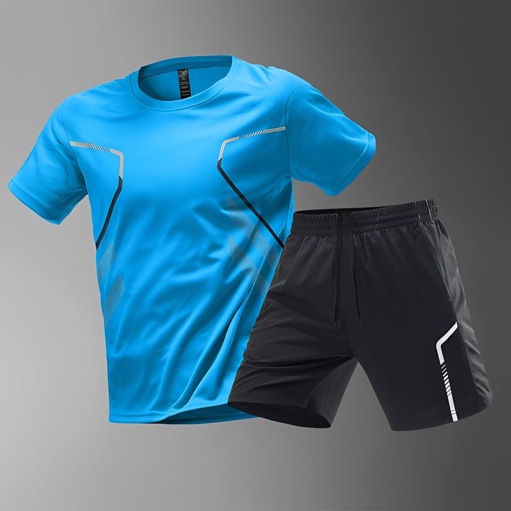 Tissu technique respirant et léger de l'ensemble de sport homme, pour un confort optimal et un séchage rapide pendant l'effort.