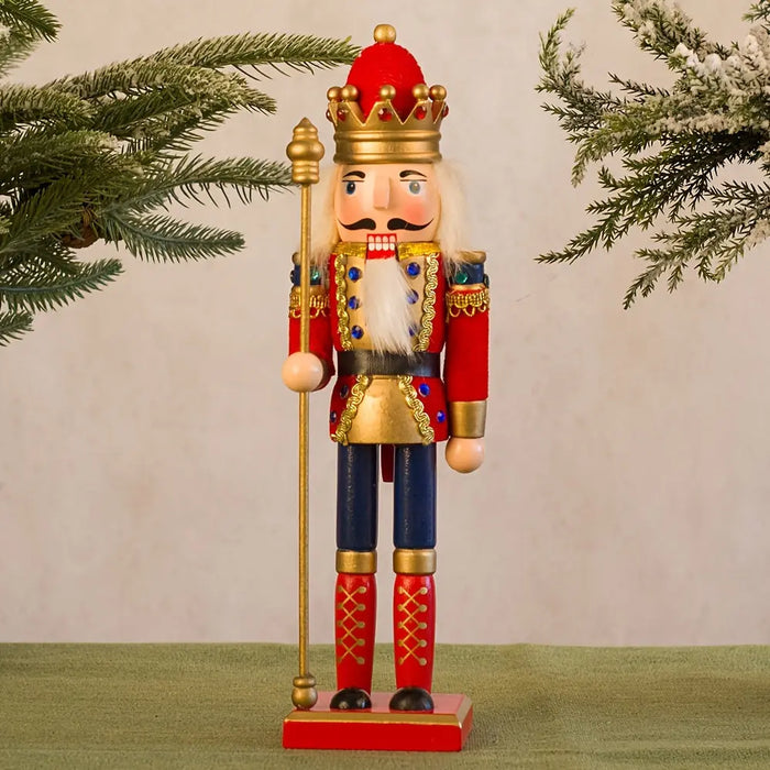 Figurine festive soldat casse-noisette en bois, idéal pour cadeau et décoration de Noël.