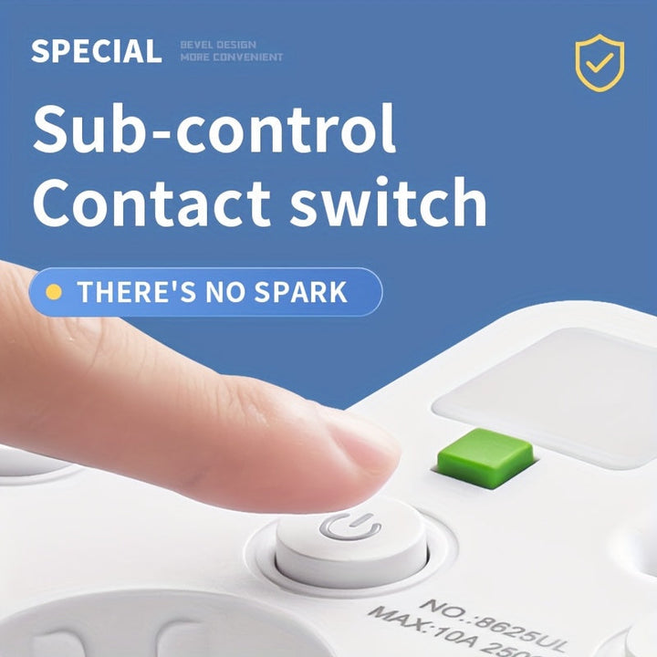 Gestion intelligente et sécurisée de 5 appareils électriques grâce à cette multiprise connectée.