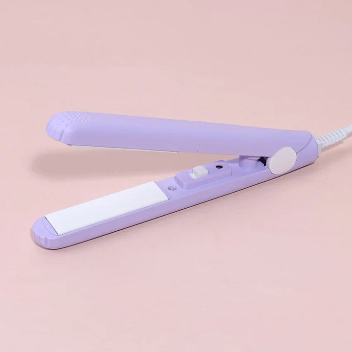 Mini styler 2 en 1 pour lissage et boucles. Lisseur/boucleur cheveux céramique tourmaline pour toutes coiffures.