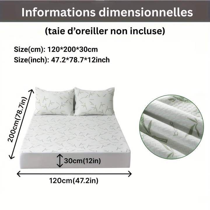 Améliorez votre sommeil avec ce protège-matelas respirant BambooCool et hypoallergénique.