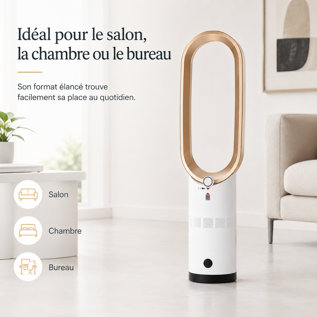 Rafraîchisseur et chauffage colonne LED, ventilateur tour puissant pour confort maison/bureau.