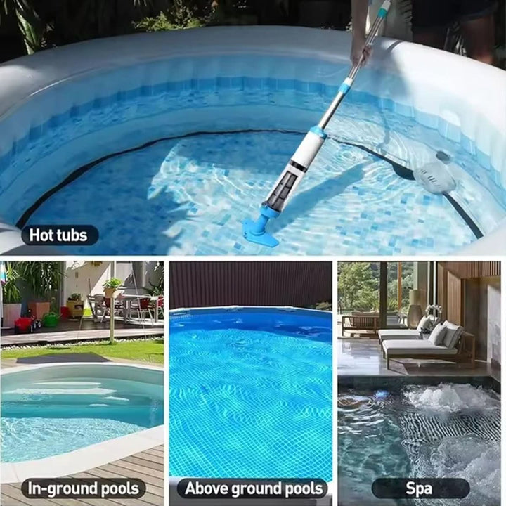 Nettoyeur de piscine sans fil et ses accessoires. Complet pour l'entretien, incluant batterie et chargeur. (100)