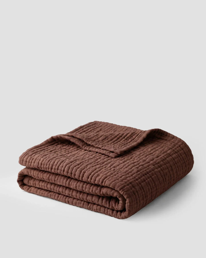 Plaid en coton, doux, respirant, naturel et élégant, idéal pour toutes les saisons.