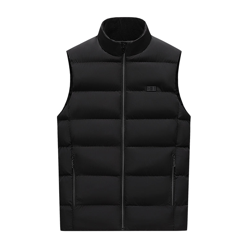 Modèle VitalWarm: veste chauffante en nylon pour homme et femme, garantissant confort thermique optimal en hiver.