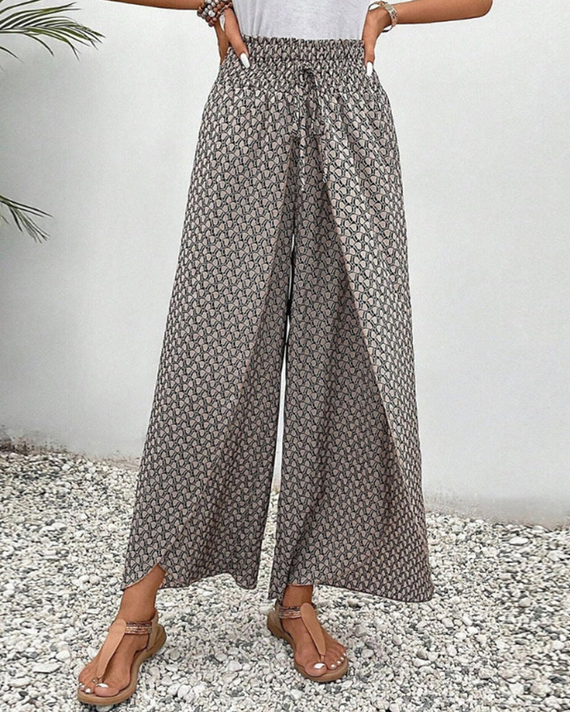 Pantalon large femme ultra confortable, taille haute, pour un style décontracté chic et tendance.