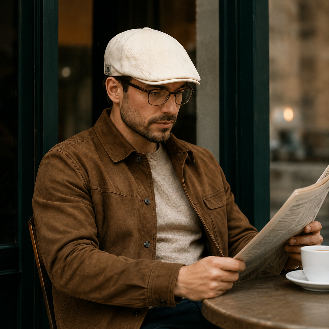 Béret homme ajustable en coton, style intemporel pour toutes occasions.