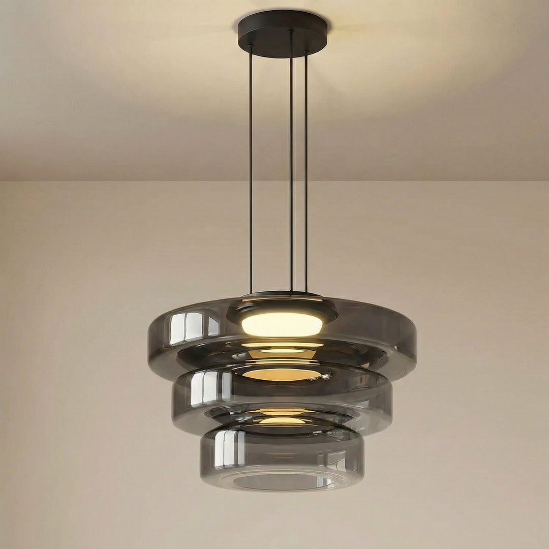 Luminaire suspendu Bauhaus nordique en verre, design moderne pour éclairage intérieur de salon.