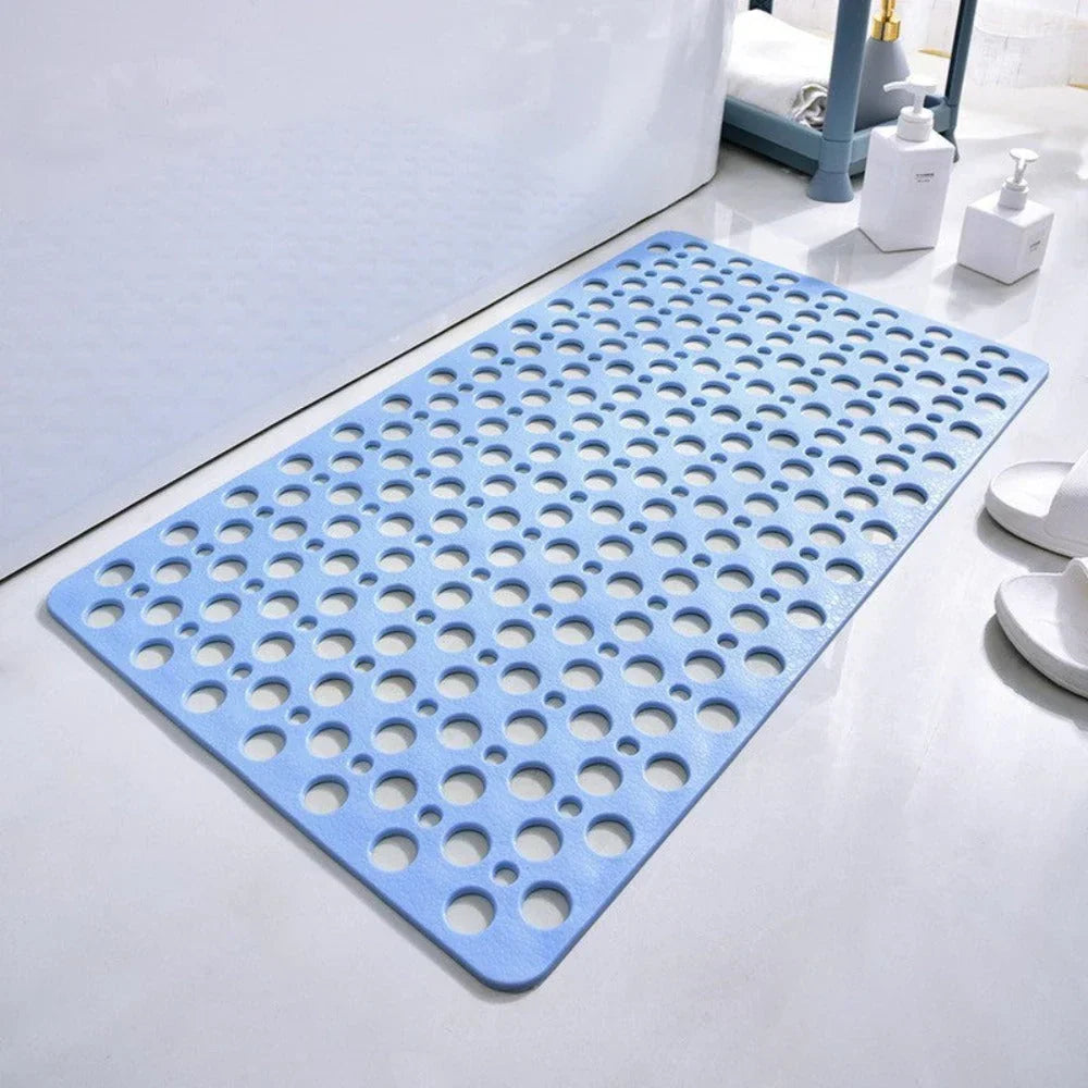 Tapis de bain hygiénique lavable, résistant à la moisissure, avec drainage pour une baignoire ou douche propre.