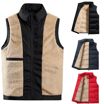 Gilet matelassé homme zippé avec polaire, offrant chaleur optimale et confort pour un look décontracté.