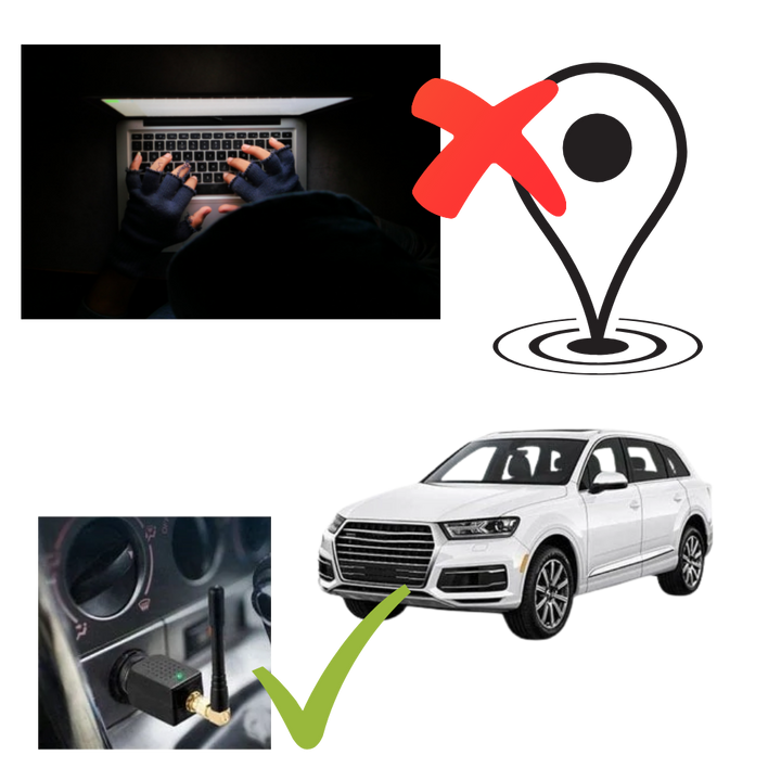 Brouilleur GPS portable 12V pour voiture, protège la vie privée et bloque les signaux de suivi GPS.