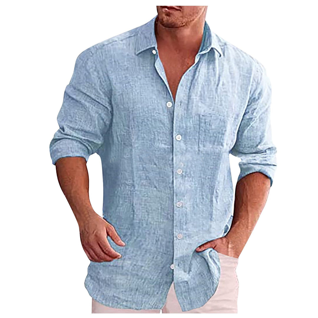 Chemise élégante homme à manches courtes, col rabattu. Pour un look estival ou printanier raffiné.