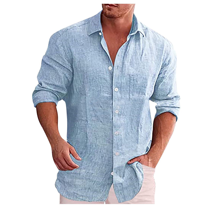 Chemise élégante homme à manches courtes, col rabattu. Pour un look estival ou printanier raffiné.