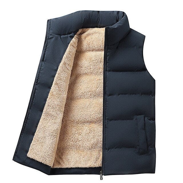 Gilet matelassé homme zippé, doublure polaire pour chaleur et confort décontracté en hiver.