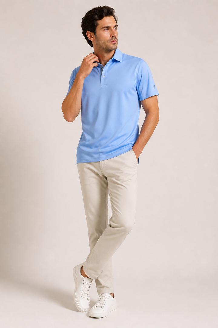 Polo homme en coton doux, manches courtes, décontracté et élégant, idéal pour le confort et le style d'été.