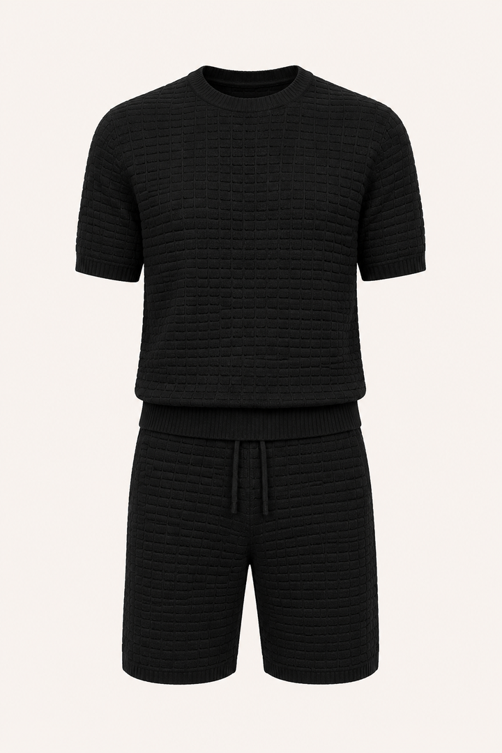 Tenue de vacances homme: Ensemble T-shirt et short confortable et stylé pour l'été.