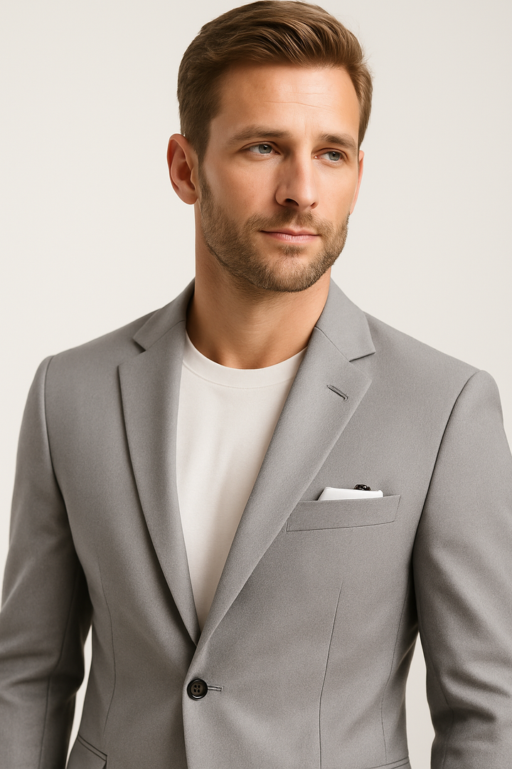 Veste homme rose pâle unique, mode masculine audacieuse. Parfait pour un look tendance.