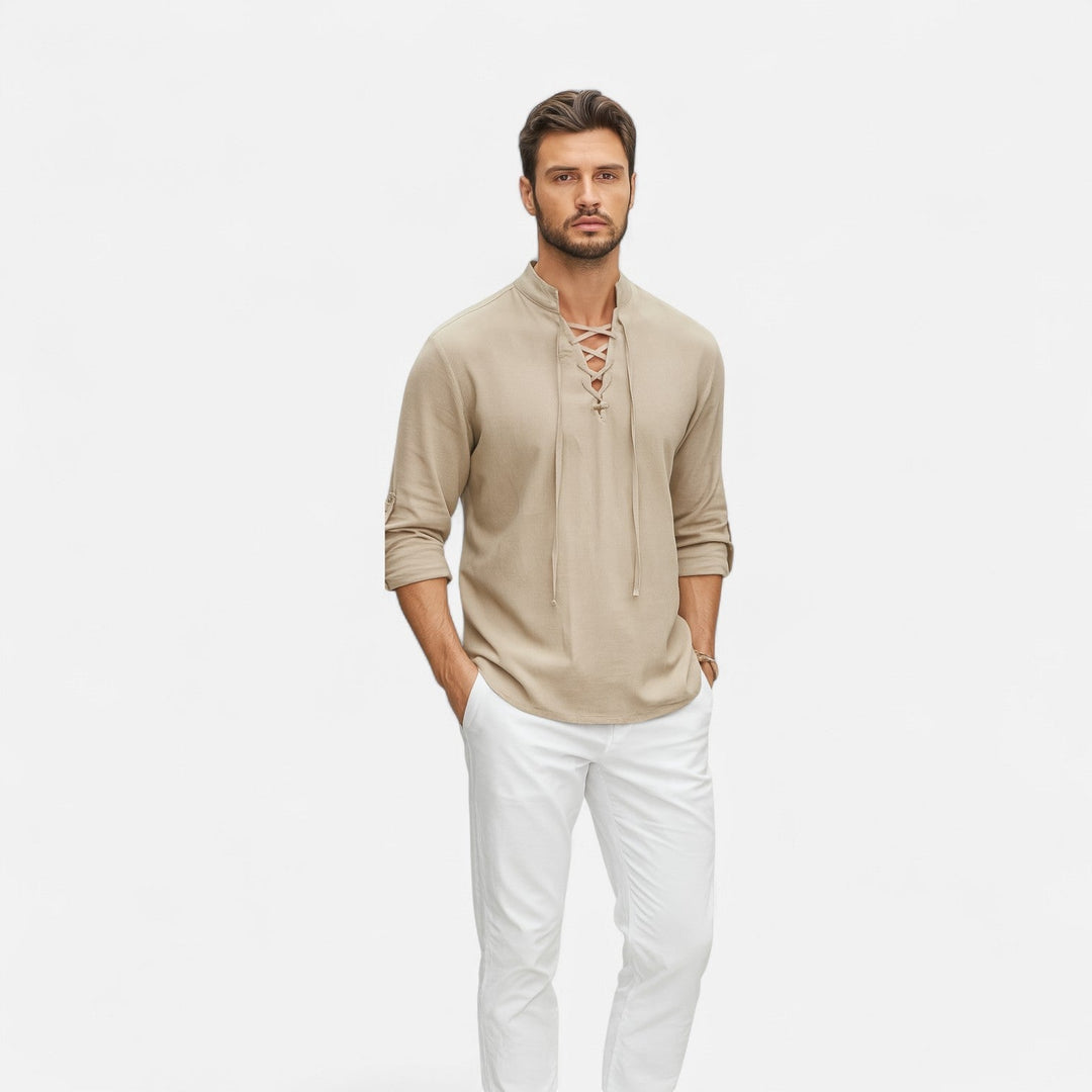 Chemise homme, look médiéval-fantaisie, style viking. Idéale pour cosplay, GN ou soirée à thème historique.