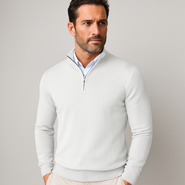 Pull homme à col zippé pour une mode masculine contemporaine. Confortable et élégant.