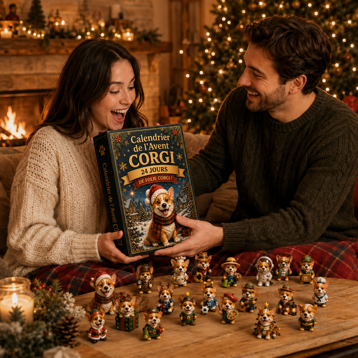 Petites surprises Corgi révélées du Calendrier de l'Avent, cadeau parfait pour Noël et les amateurs de chiens.